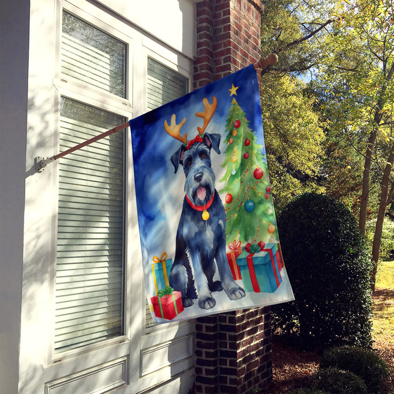 Drapeau de Noël maison de renne, Schnauzer géant