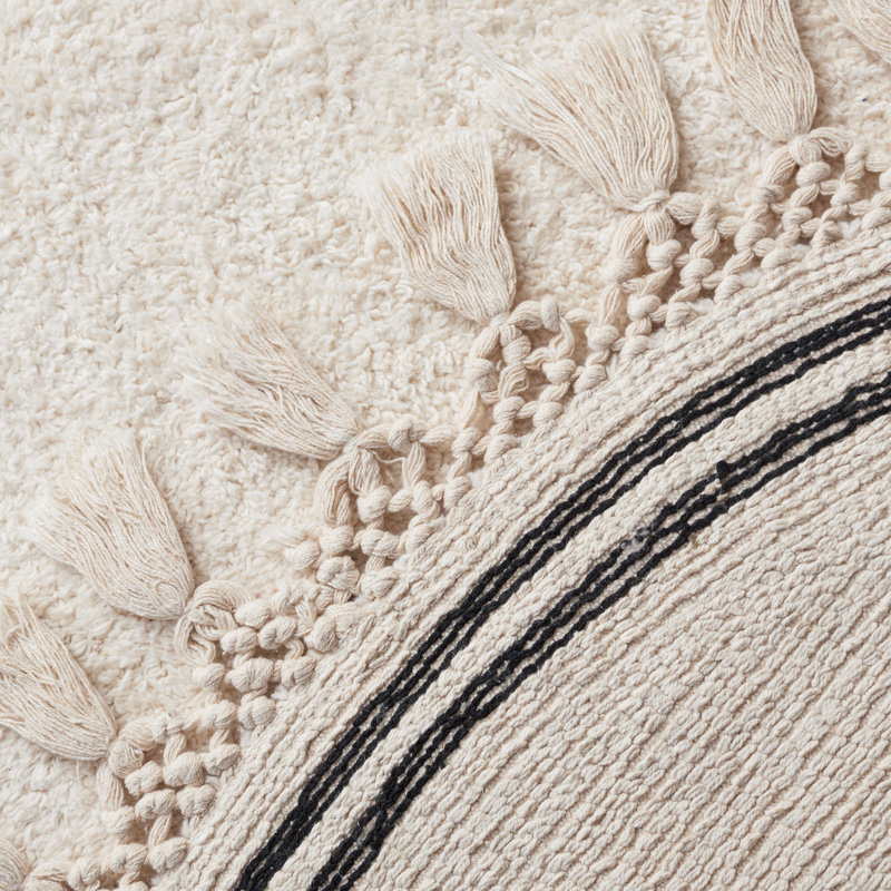 Kripinski Hand Woven Cotton Machine Washable Rug, Round 7'