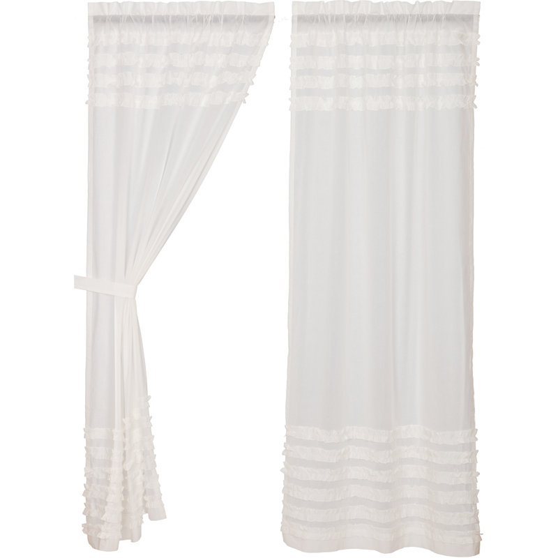 Panneau de rideau transparent avec passe-tringle 100% coton Penwortham, l 40 po x L 84 po
