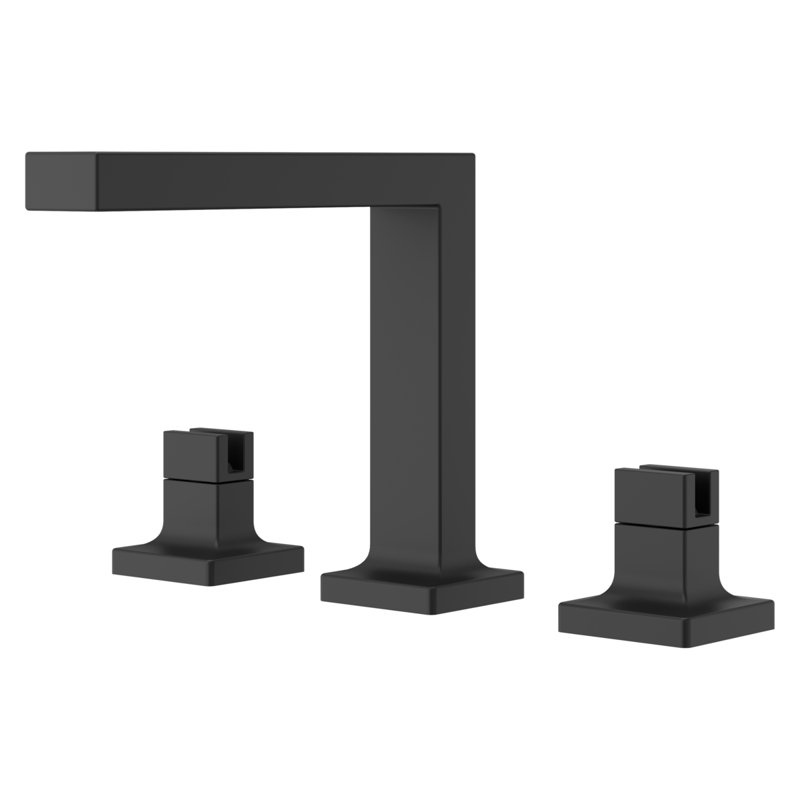 Verve 2-Handle 8 in - 15 in. Widespread Bathroom Faucet without Handles with Square Spout in , Matte Black