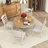 Roane 5 - Piece Extendable Dining Set with Round Extendable Dining Table and 4 Upholstered Dining Chairs-2033084710-2033084705-2033084704