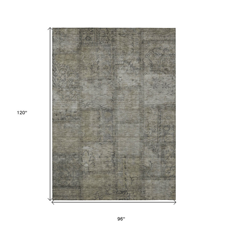 Tapis intérieur / extérieur 8 pi x 10 pi taupe brun et beige