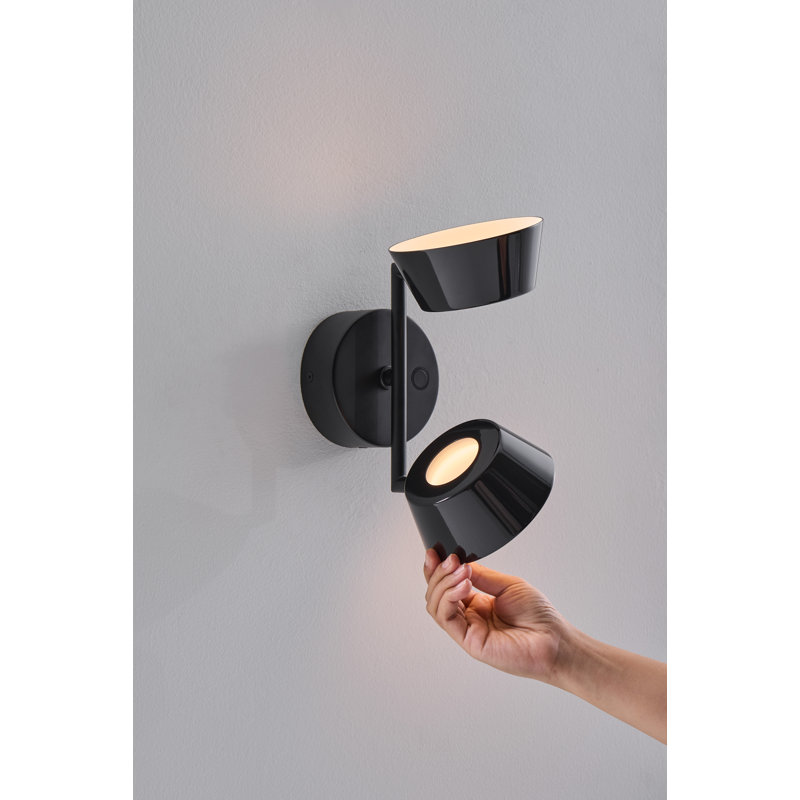 OLO Wall Double Lamp, Shiny Black