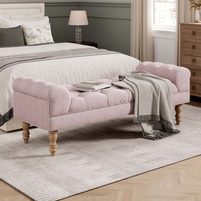 Button-Tufted End Of Bed Bench