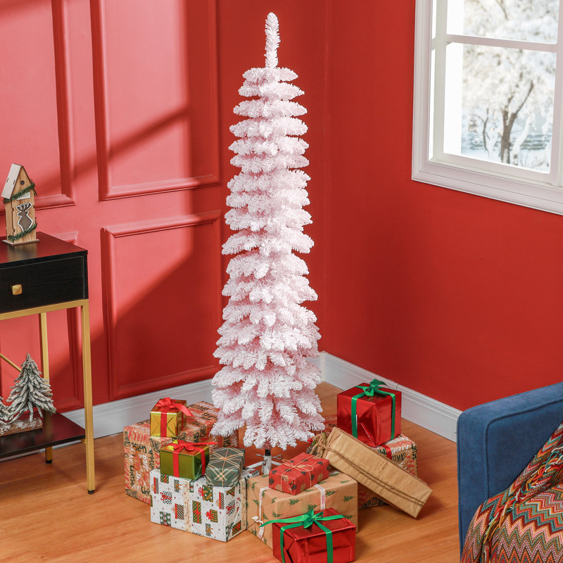 Arbre de Noël artificiel 5 pi avec branches réalistes, Rose