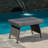 Pe Accent Table, Grey, & Iron Frame, 16" D X 24" W 15.75" H, No Assembly Grey Snack Table , 24"X16"X15.75", For User-