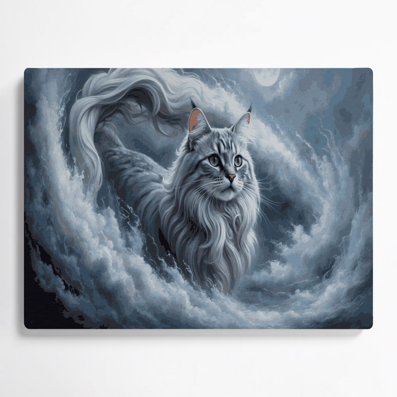 Cats Nebelung, art mural en métal bleu