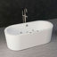 Baignoire de trempage autoportante 66,5 po x 31,88 po à double tourbillon / bulles d'air, chauffante (optionnel)-98728271