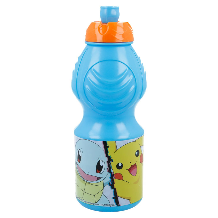 Bottiglia Pokemon Per Bambini PLAYGROUND - 410 Ml, Senza BPA, Con Cannuccia E Manico, Design Colorato