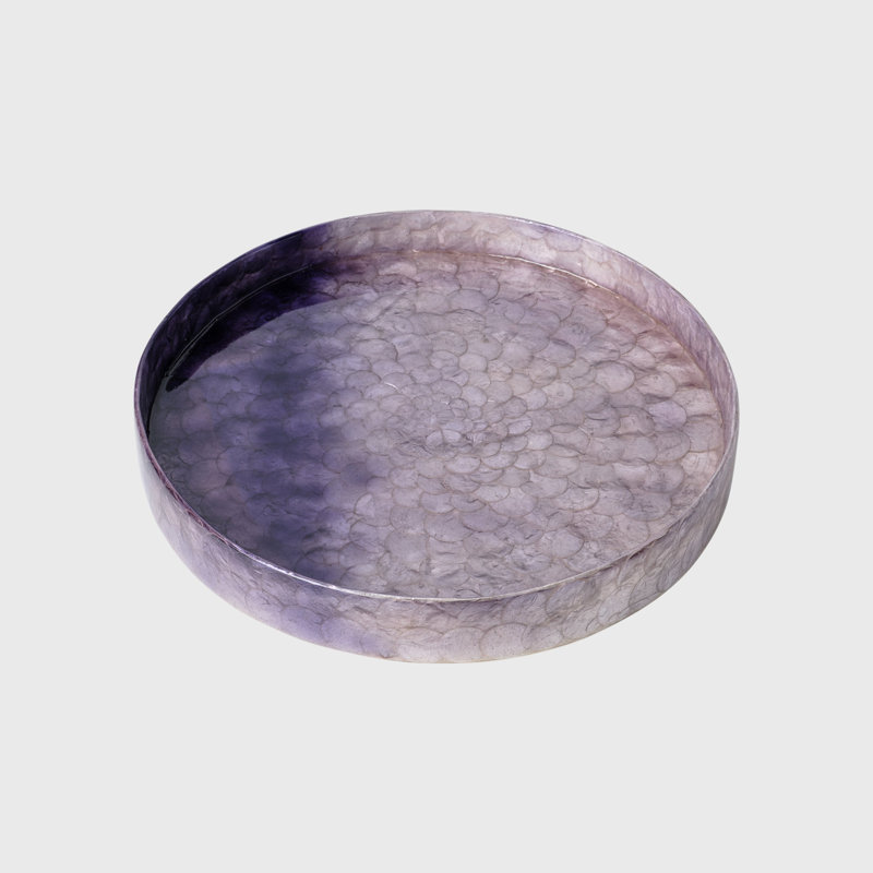 Capiz Shell Decorative Tray, Amethyst, Amethyst