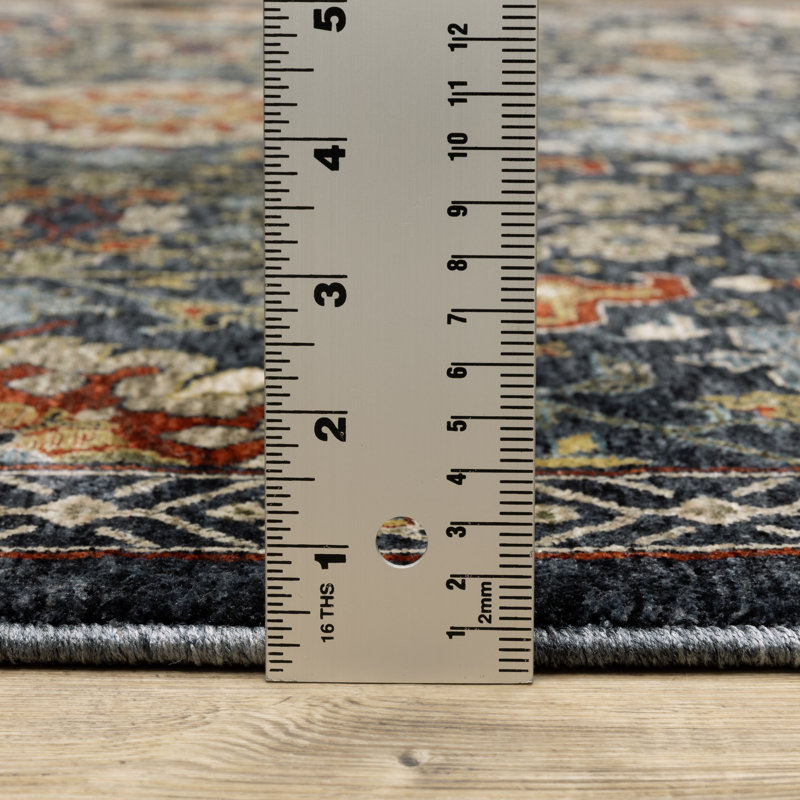 Tapis bleu / brun Hovis Southwestern, Tapis de couloir 2 pi 3 po x 7 pi 6 po