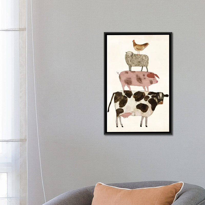 « barnyard bud iv », reproduction d’impression sur toile, H 60 po x l 40po x P 1,5 po, Toile avec cadre noir, Pas de tapis