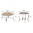 Bohden 3-Piece Coffee Table Set in Weathered Oak and Chrome-20267784