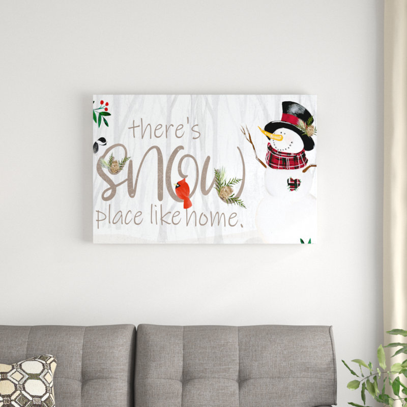 Folk Snowman Forest Collection D by Jennifer Paxton Parker - Graphic Art Print, 61cm H x 91cm W, Wrapped Canvas