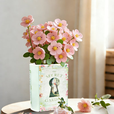 Vase 3D pour adultes, artisanat pour adultes, 120 pièces de bricolage en plastique, vase unique avec cadeau de réchauffement de la maison, cadeaux d'anniversaire pour arrangements floraux et décoration intérieure (jardin secret)