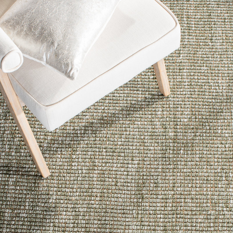 Pulcherie Natural Fiber Hand Woven Performance Solid Color Rug, Rectangle 6' x 9'