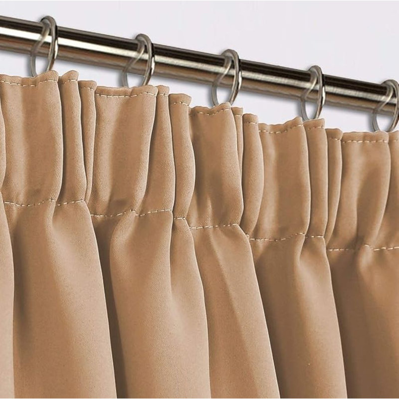 Blackout Curtain Pair, Beige, 117cm Width x 137cm Drop