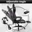Fauteuil de jeu ergonomique avec siège à ressorts ensachés et repose-pieds, fauteuil d'ordinateur inclinable à 90 ° -155 ° avec support lombaire à massage, capacité de 350 lb, appui-tête réglable et accoudoirs liés-797948982