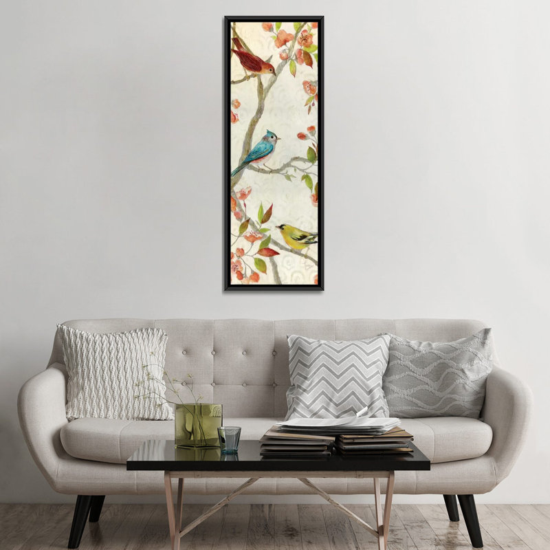 « chanson of spring », impression sur toile tendue, H 60 po x l 20 po x P 1,5 po, Toile avec cadre noir