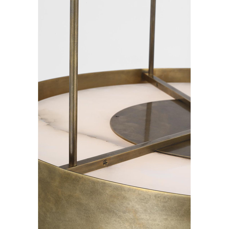 Anne-Marie Barton Armise 28" Drum Chandelier, Mottled Brass
