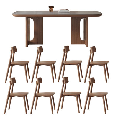 Casual simple rectangular dining table set