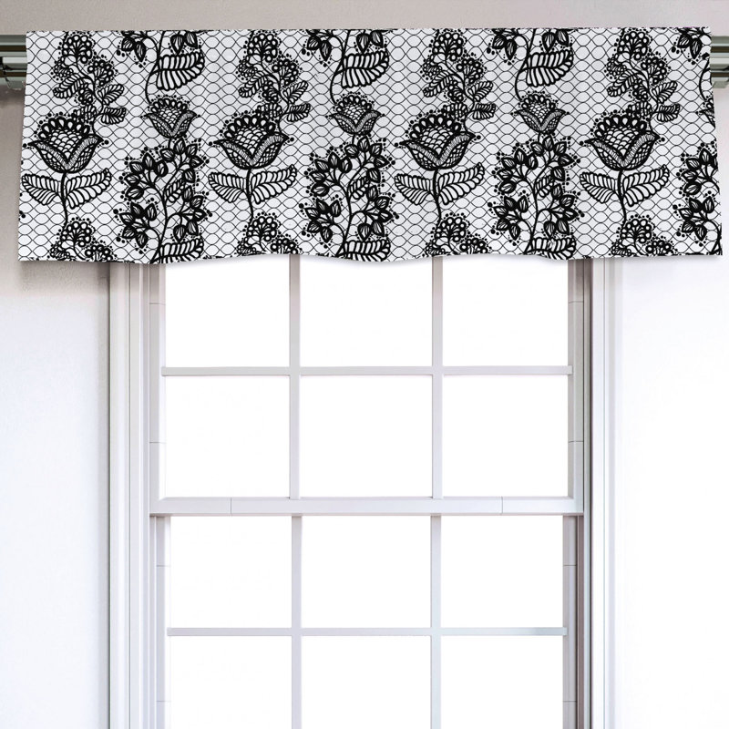 Sateen Floral Ruffled Window Valance