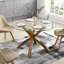 Valera Round Glass Top Metal Base Dining Table