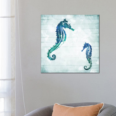 Horses In The Sea by Milli Villa - Wrapped Canvas Painting