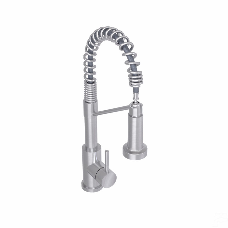 19" Single Handle Kitchen Faucet, Brushed Nickel