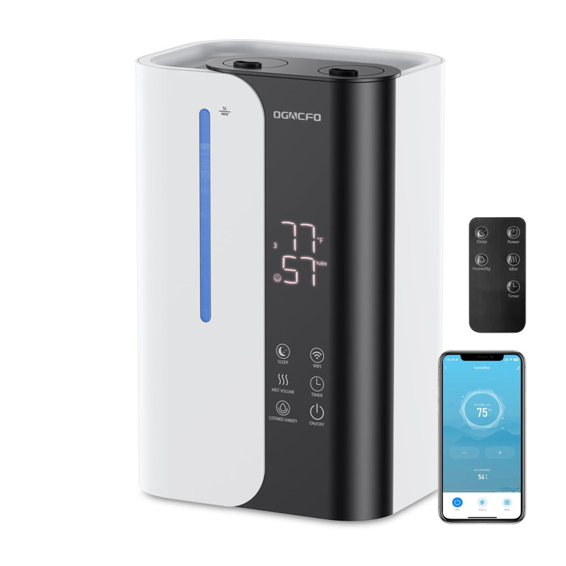 Top Fill 5L Large Room Smart Humidifier, White