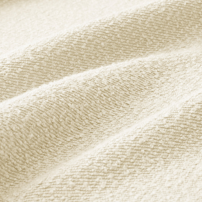Boucle Fabric 3-Seat Sofa Including 2 Pillows，Ottoman, Beige