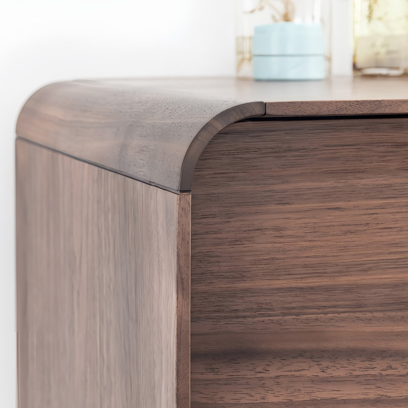 Nordic style clamshell black walnut dresser