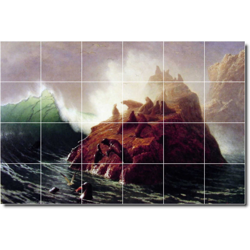 Carreau de céramique décorative 36 po x 24 po 6 po x 6 po, Bord de l'eau 505