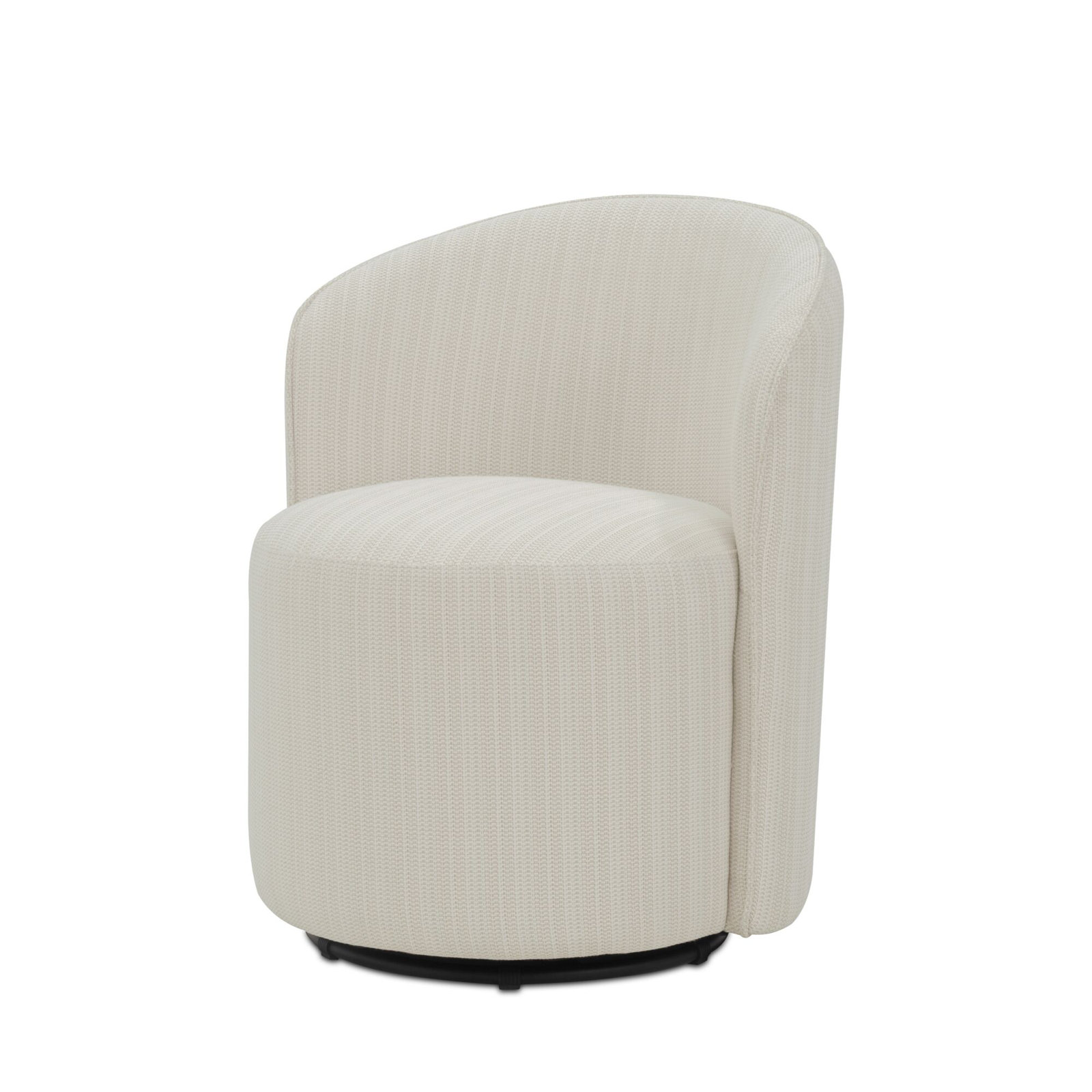 Sylvie Outdoor Swivel Dining Chair Cream, Oat Textured Weave Outdoor Olefin 