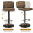 Swivel Upholstered Adjustable Height Counter Stool with Metal Frame