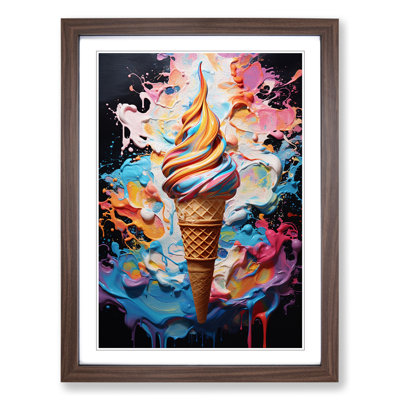 Ice Cream Gestural Art - Framed Print