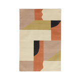 Rectangle Malachite Abstract Hand Woven Flatweave Cotton Area Rug in Beige/Ivory