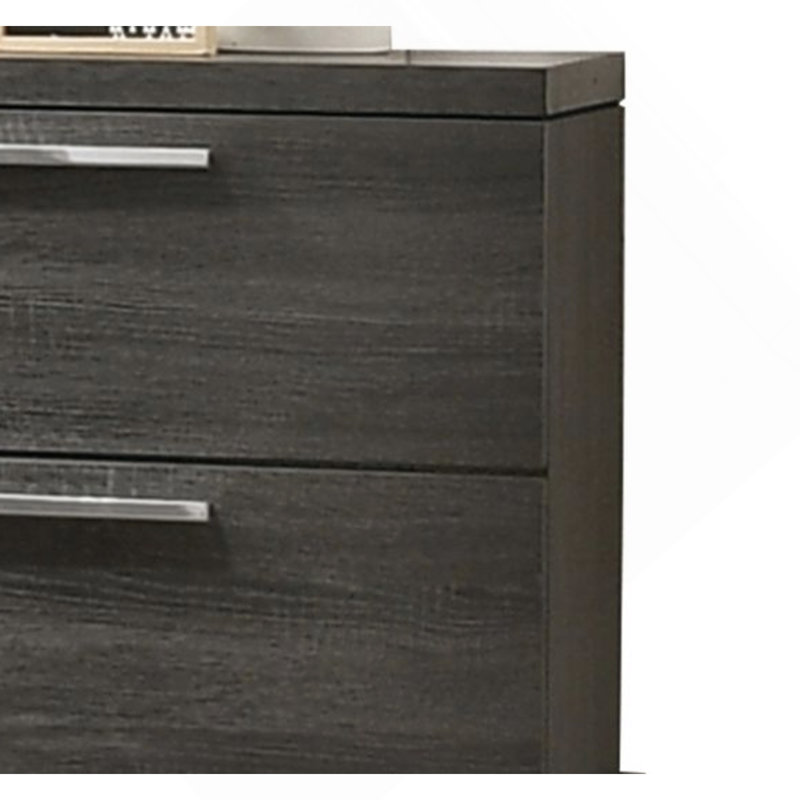 Lantha Gray Oak Finish Nightstand, Gray