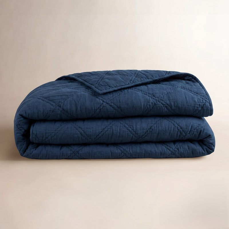 Courtepointe en lin belge Midnight Blue, Courtepointe de grande taille