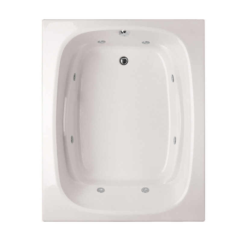 Designer Alexis 60" x 48" Combination Acrylic Bathtub, White, Polished Chrome