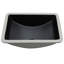 Lavabo de salle de bain encastrable rectangulaire en céramique noir avec trop-plein 21 po L x 14,75 po