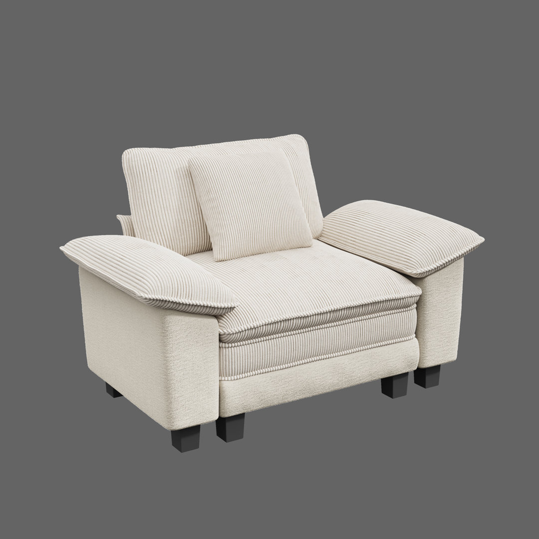 Deep Seat Sofa Chair With Throw Pillow
