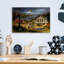 Art mural en verre épique «Halloween Night On The Lake» par JL Munro, 16 po x 12 po