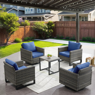 Chaise de patio avec coussins Nazime