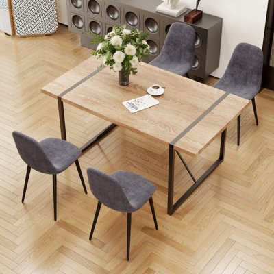 55" Modern Rectangular Dining Table Set