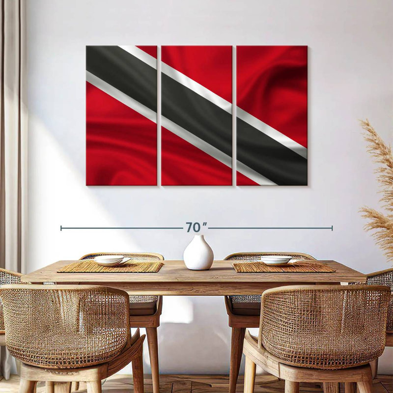 Drapeau en soie de Trinité-et-Tobago, H 36 po x l 57 po