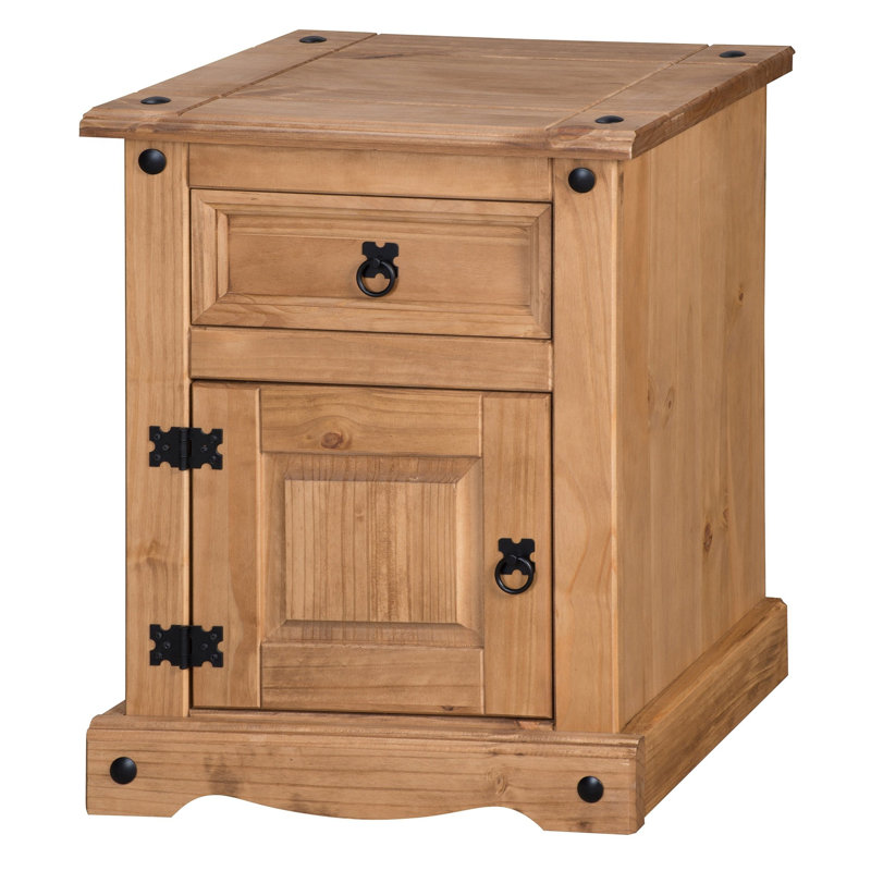 Morin 53 cm W Solid Wood Bedside Table