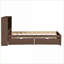Twin Size Walnut Platform Bed Frame with Bookcase Headboard, USB Port &amp; 2 Drawers – No Box Spring Needed-878294241