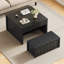Table basse carrée relevable de 80 cm avec banc, ensemble table basse de style ferme pour salon-129672930