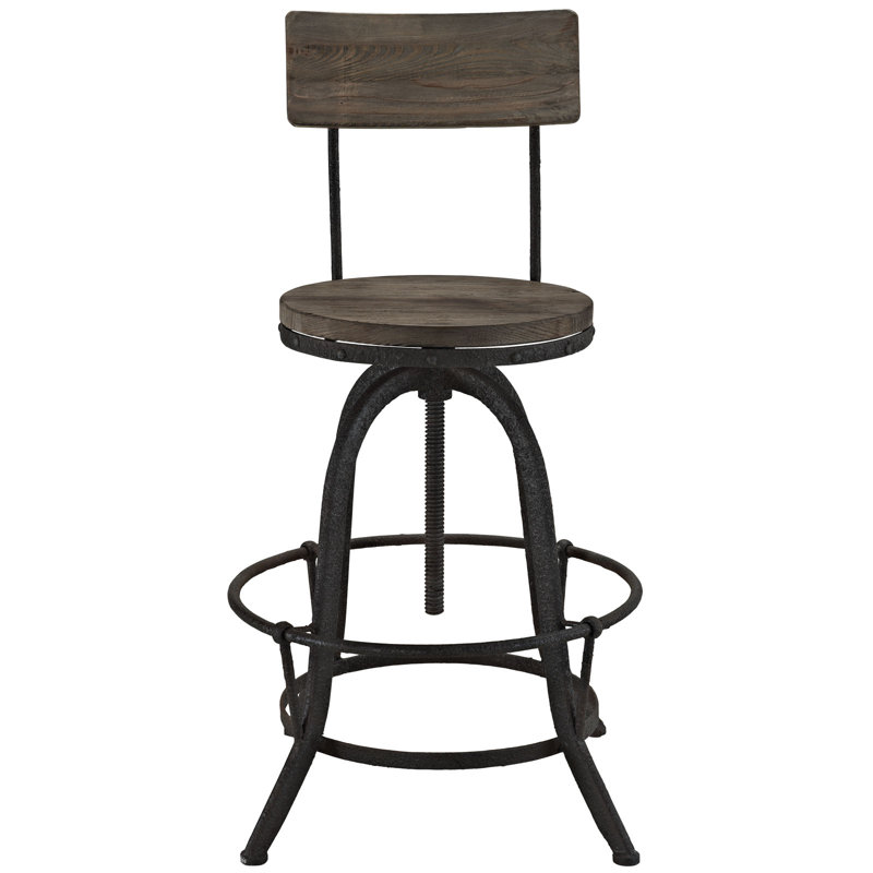 Procure Metal and Pine Bar Stools, Brown